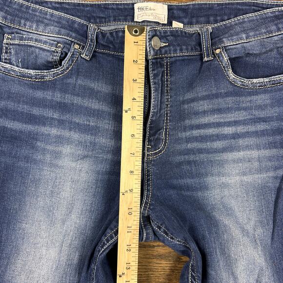 BKE Denim Payton Jeans Womens 36R Blue Medium Wash Skinny Fit Distressed - Picture 5 of 10